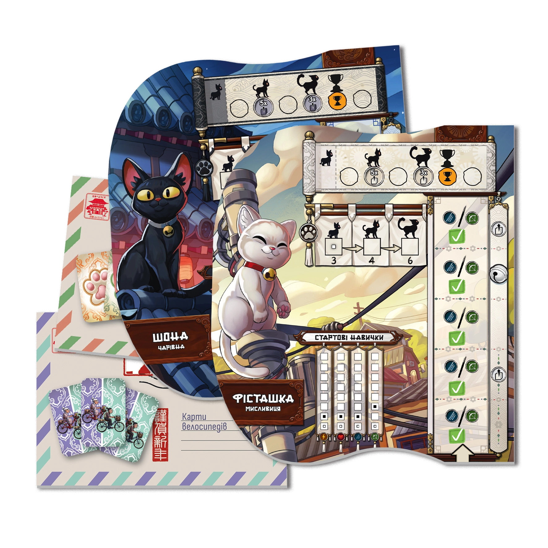 Настольная игра Котики Киото (Kyoto no Neko), бренду Woodcat, для 2-4 гравців, час гри < 60мин. - 5 - KUBIX 