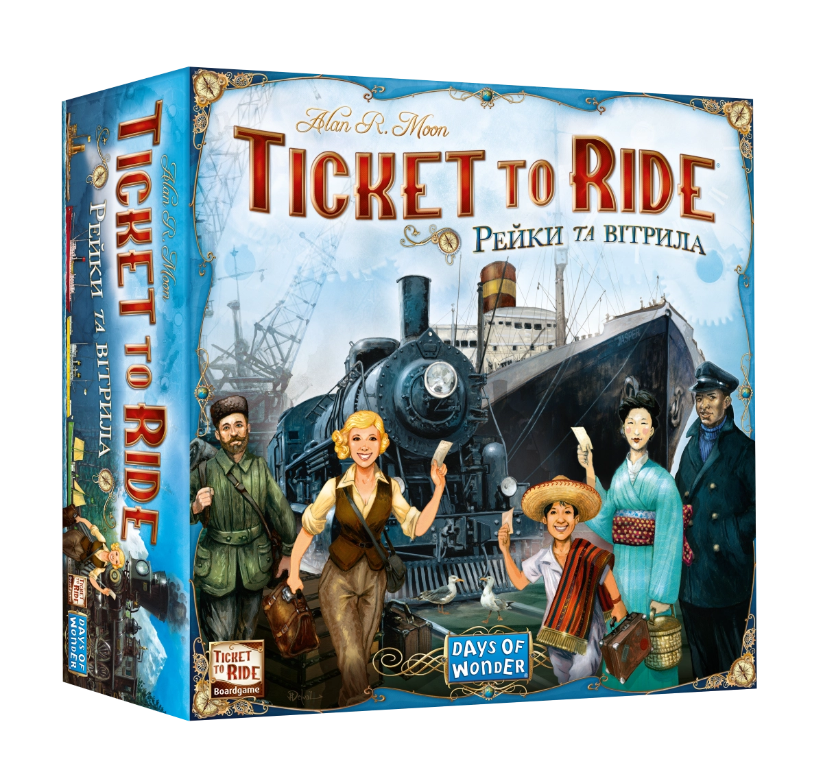 Настольная игра "Билет на поезд: Рельсы и паруса" (Ticket to Ride: Rails & Sails), бренду Lord of Boards, для 2-5 гравців, час гри > 60мин. - KUBIX