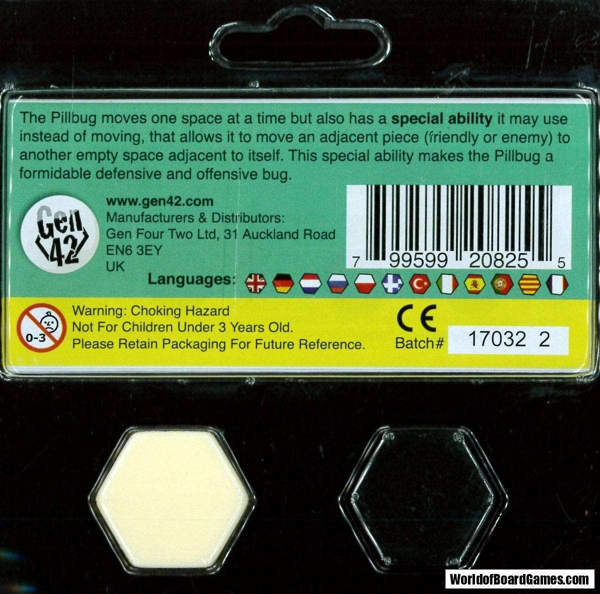 Настільна гра Вулик: Кишенькова Мокриця (Hive: The Pillbug Expansion for Hive Pocket), бренду Gen42, для 2-2 гравців, час гри < 30хв. - 2 - KUBIX 