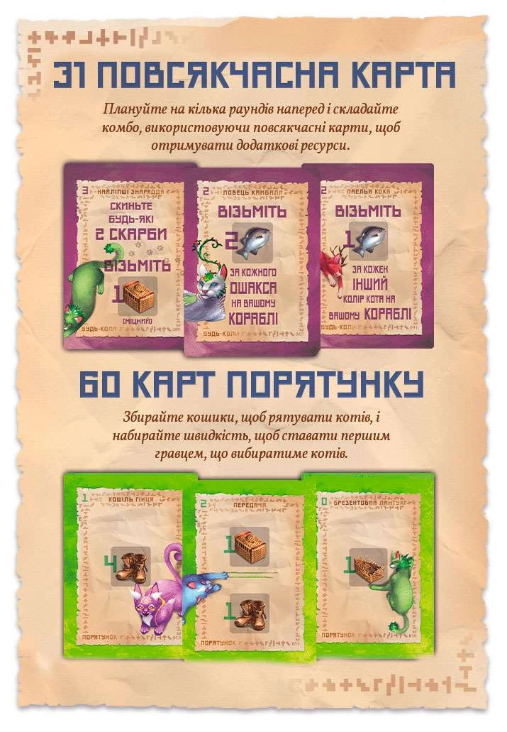 Настільна гра Острів котів (The Isle of Cats), бренду Geekach Games, для 1-4 гравців, час гри < 60хв. - 7 - KUBIX 