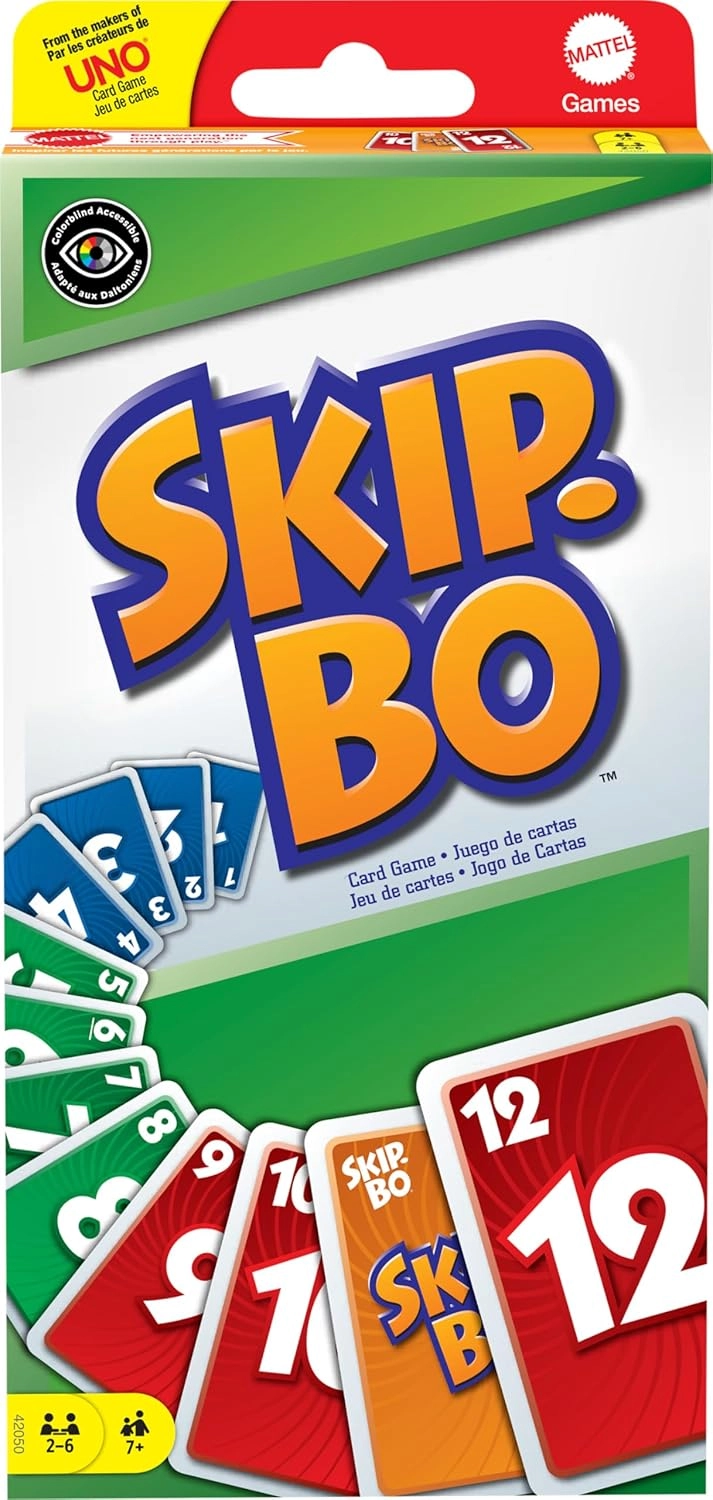 Настольная игра Skip-Bo (Mattel), бренду Mattel, для 2-6 гравців, час гри < 30мин. - KUBIX