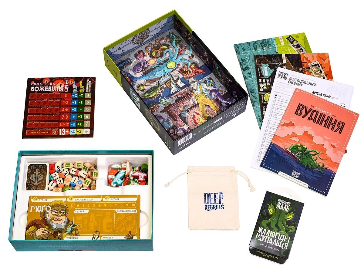 Настольная игра Глубокое сожаление + Жалкие щупальца (Deep Regrets + Lamentable Tentacles), бренду Игромаг, для 1-5 гравців, час гри < 30мин. - 19 - KUBIX 
