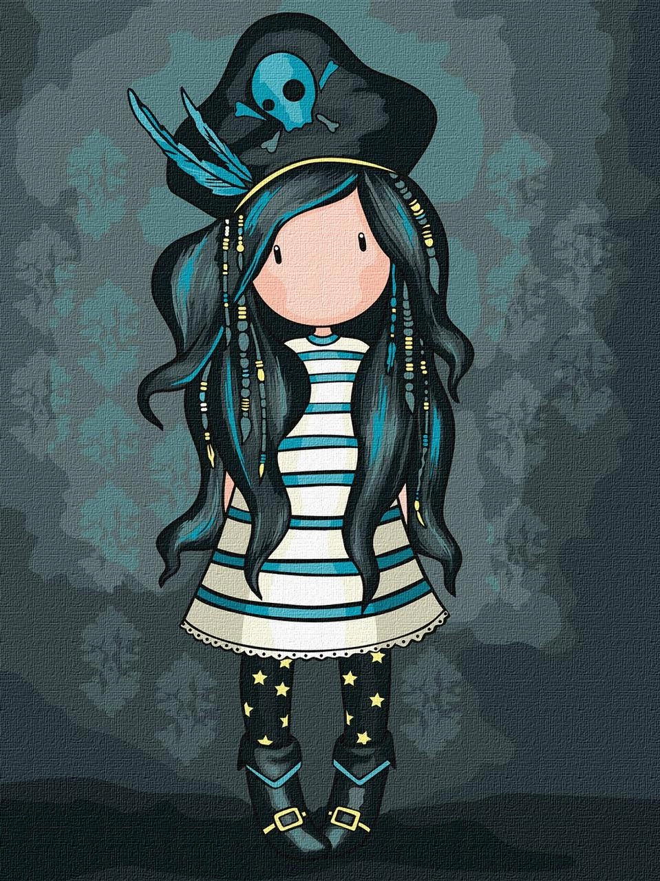 Картина по номерам Дівчина в чорному (30х40 см), бренду Ідейка - KUBIX