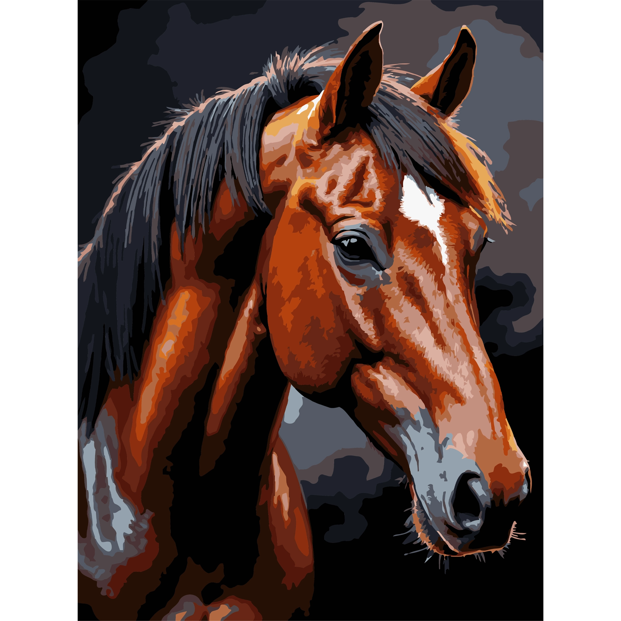 Картина по номерам Коричневый конь (30х40 см), бренду Strateg - KUBIX