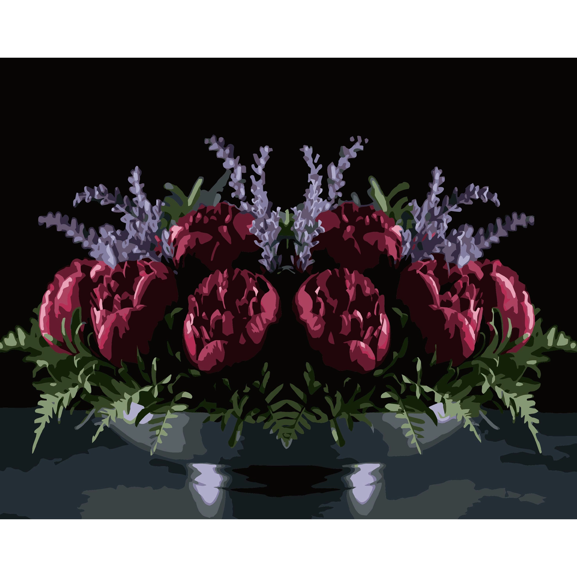 Картина за номерами Червоні піони (40х50 см), бренду Strateg - KUBIX