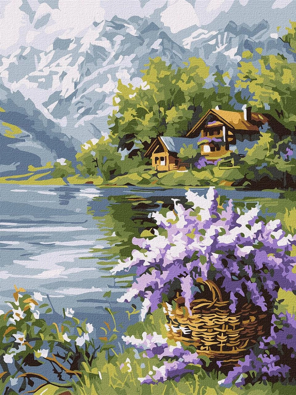 Картина за номерами Бузковий кошик (30х40 см), бренду Ідейка - KUBIX