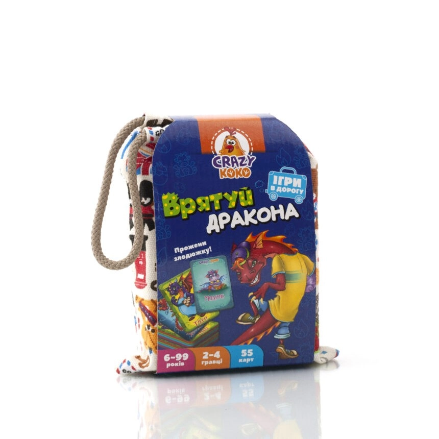 Настільна гра Врятуй дракона (в мішечку), бренду Vladi Toys, для 2-4 гравців - KUBIX
