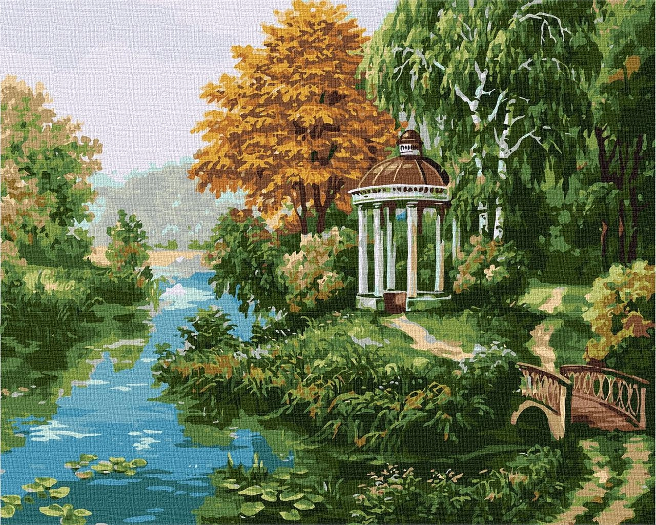 Картина за номерами Альтанка біля річки (40х50 см), бренду Ідейка - KUBIX