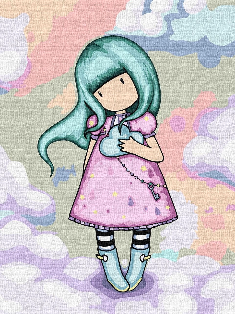 Картина по номерам дівчина і небо (30х40 см), бренду Ідейка - KUBIX