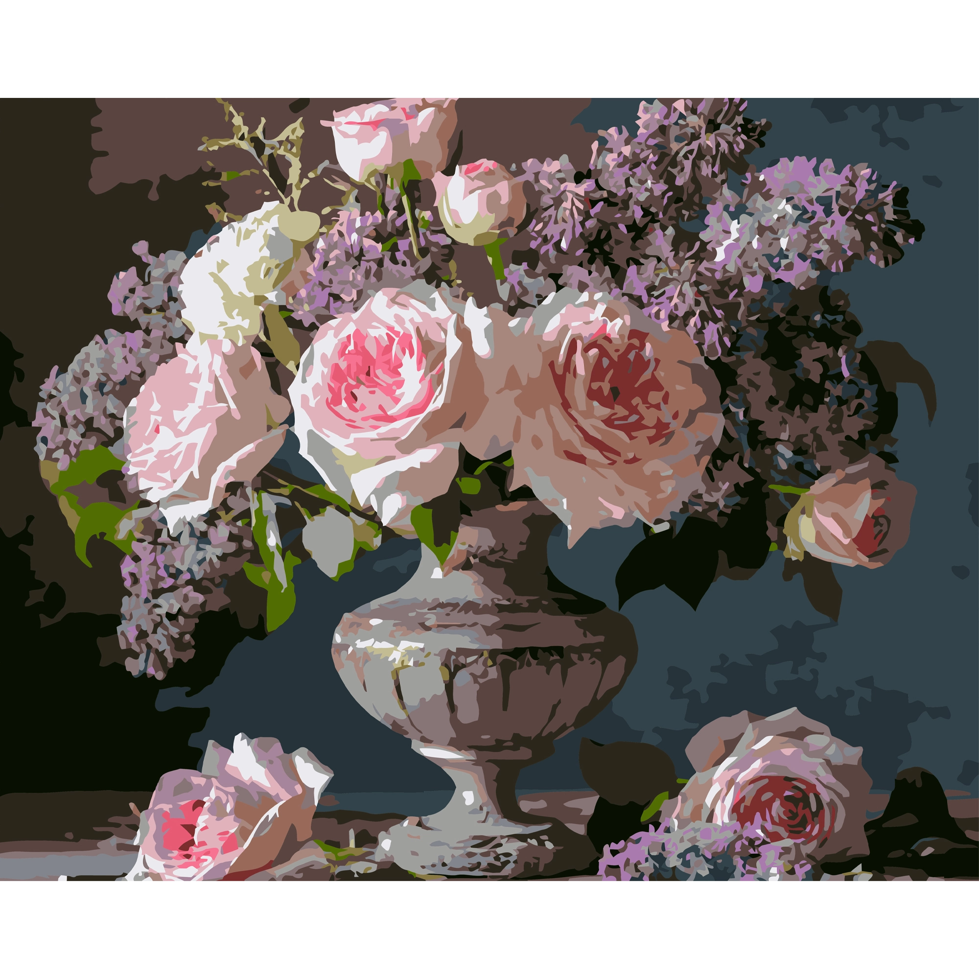 Картина по номерам Розы в вазе (40х50 см), бренду Strateg - KUBIX