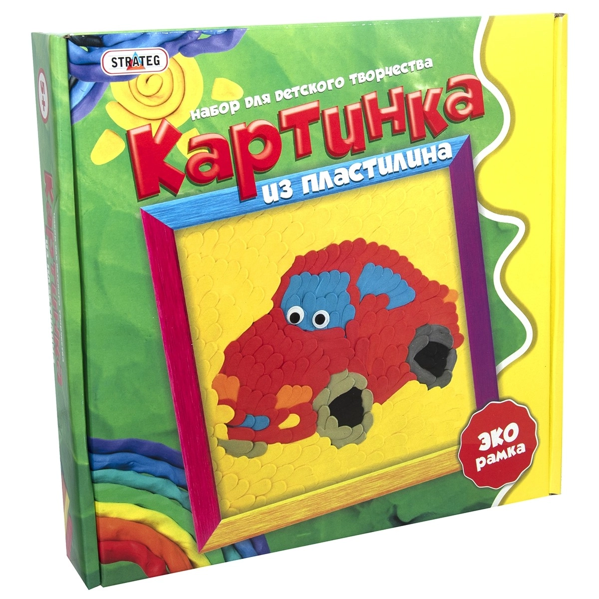 Набор для лепки Машинка (Картинка из пластилина) (RU), бренду Strateg - KUBIX