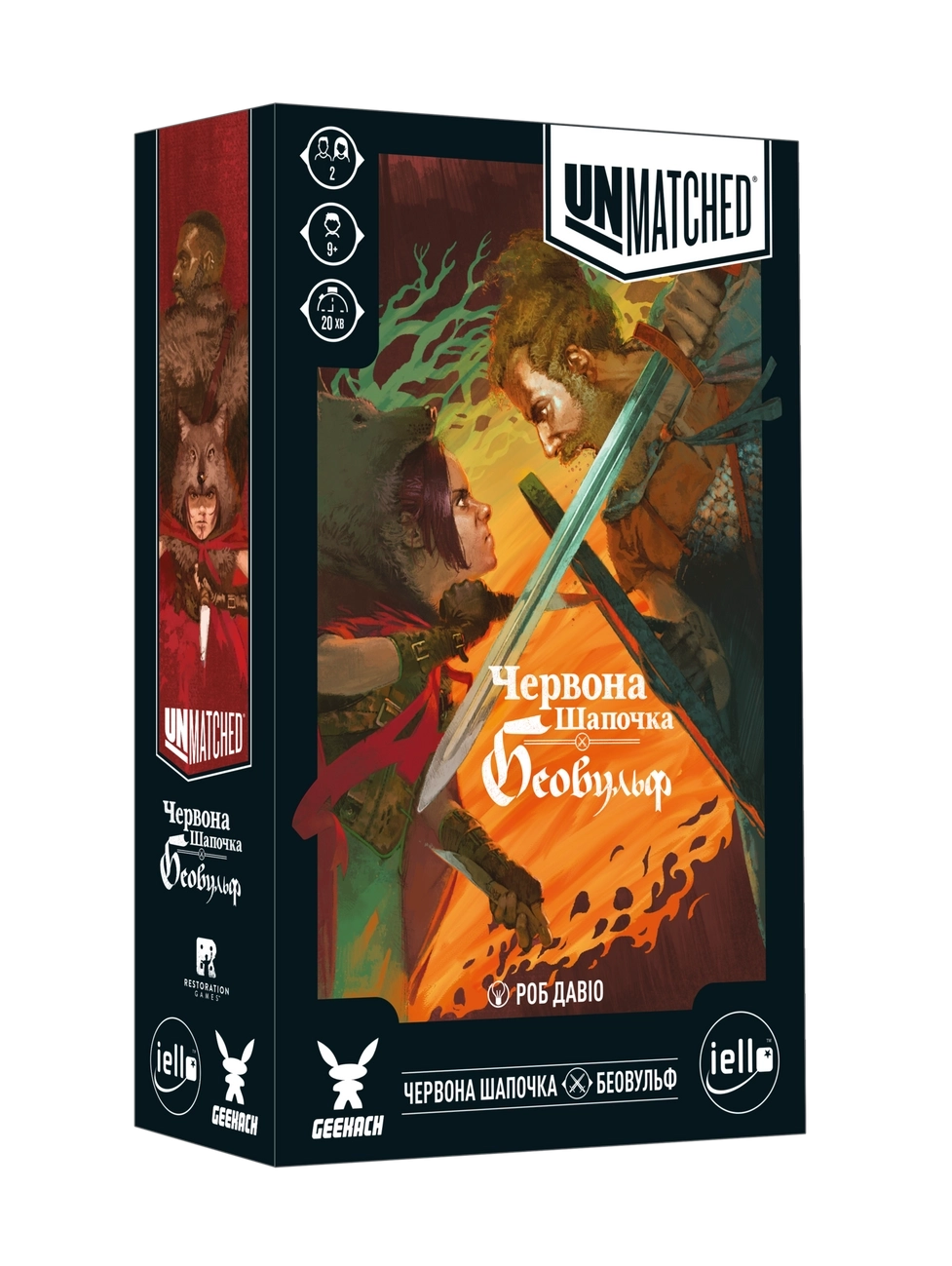 Настільна гра Unmatched: Червона Шапочка проти Беовульфа (Unmatched: Little Red Riding Hood vs. Beowulf), бренду Geekach Games, для 2-4 гравців, час гри < 30хв. - KUBIX
