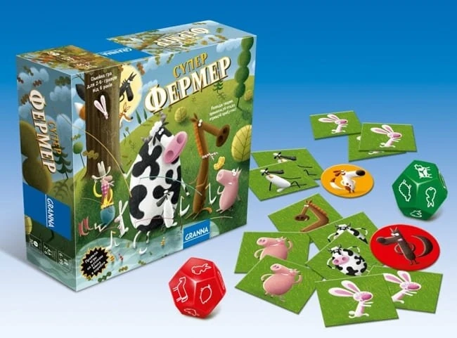 Настольная игра Суперфермер в стиле ранчо (Superfarmer in ranch style), бренду Granna, для 2-4 гравців, час гри < 30мин. - 2 - KUBIX 