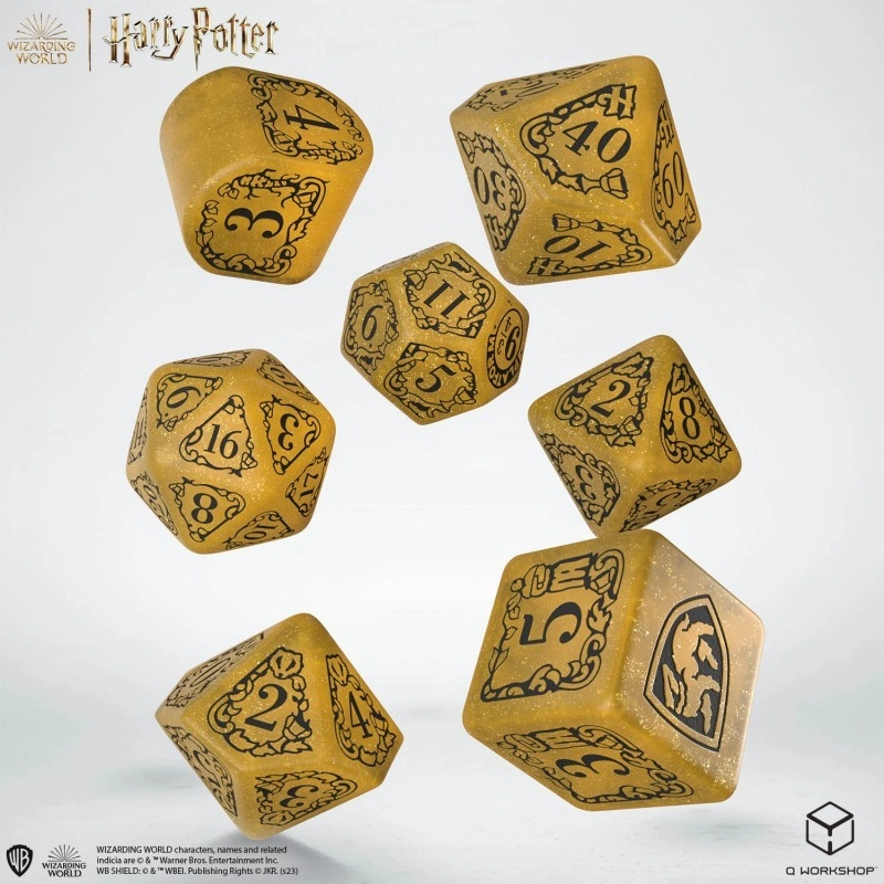 Набор кубиков Harry Potter. Hufflepuff Modern Dice Set - Yellow - KUBIX