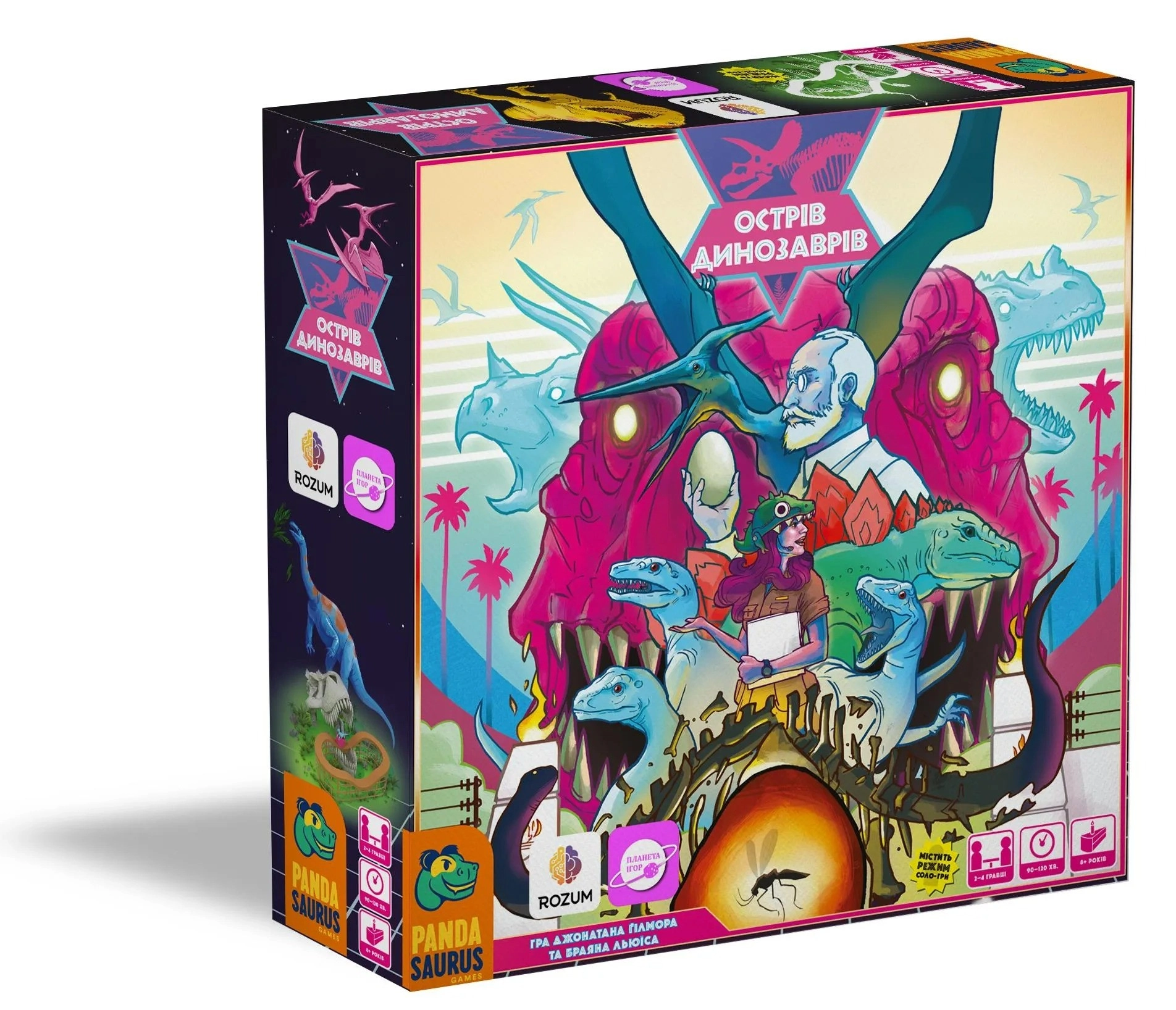 Настольная игра Остров Динозавров (Dinosaur Island), бренду Rozum, для 1-4 гравців, час гри > 60мин. - KUBIX