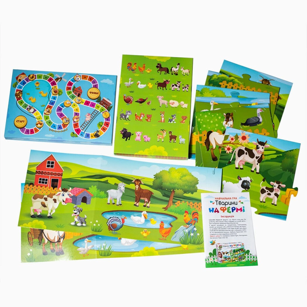 Настольная игра Животные на ферме, бренду Ранок, для 1-3 гравців - 7 - KUBIX 