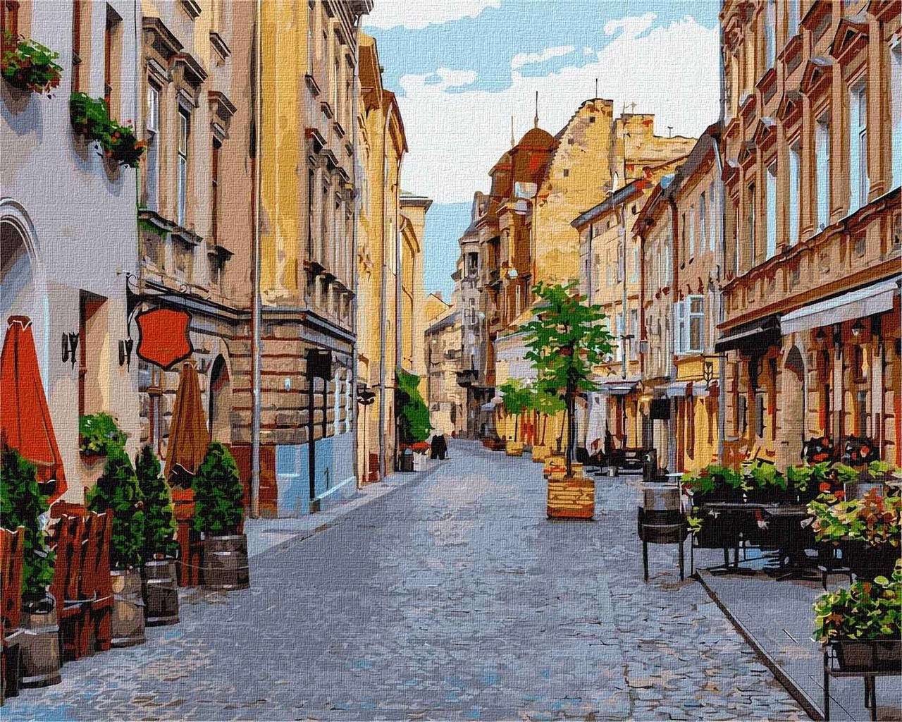 Картина по номерам Уличками Львова (40х50 см), бренду Идейка - KUBIX