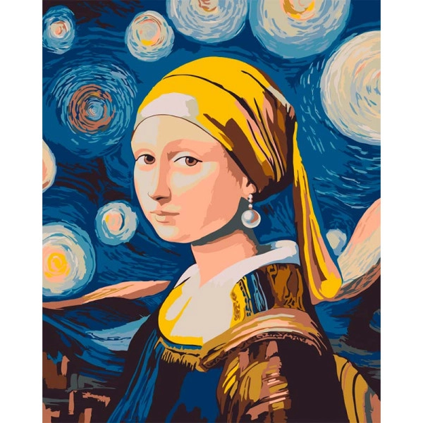 Картина за номерами Мона з перловою сережкою (40x50 см), бренду Art Craft - KUBIX
