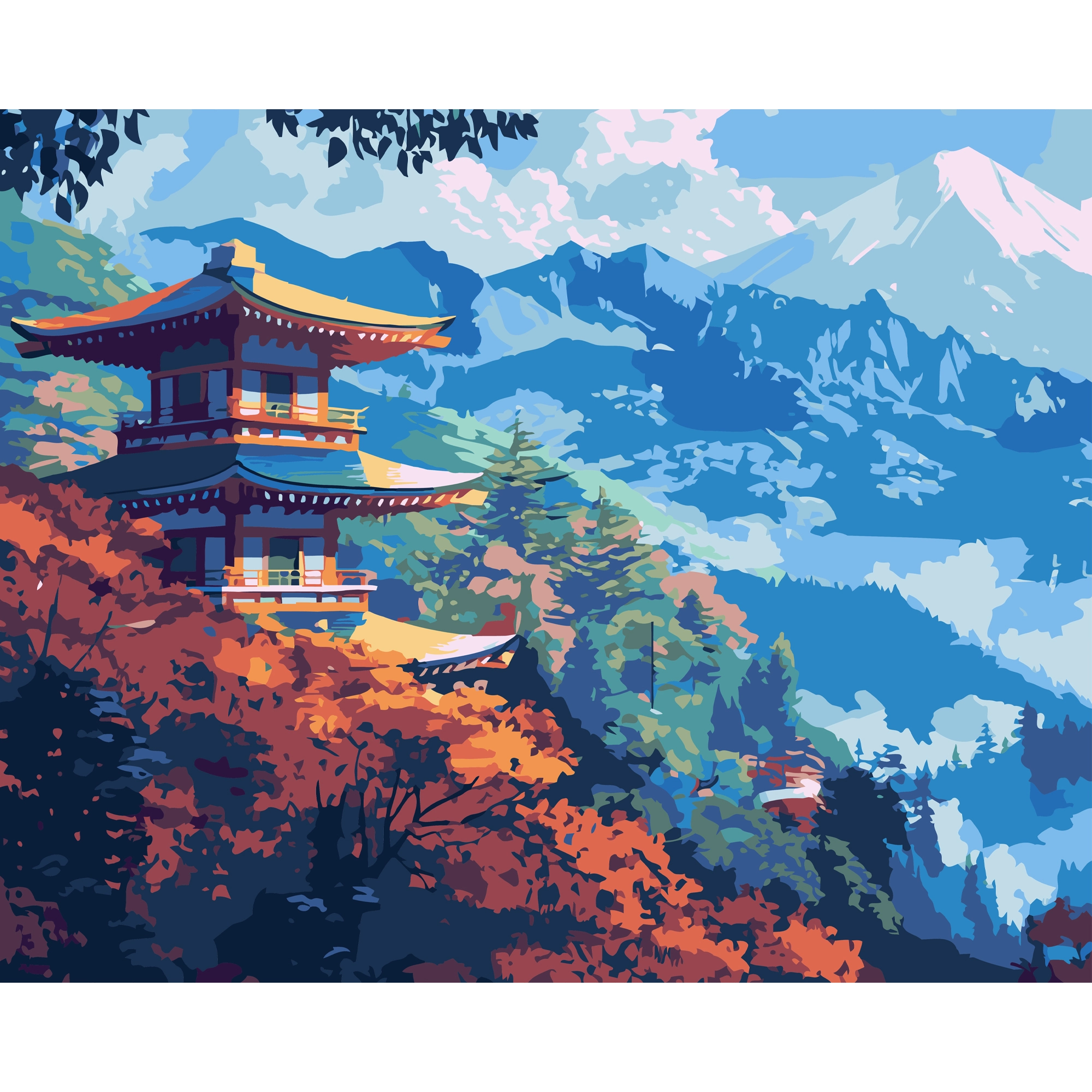 Картина за номерами Японська мить (40х50 см), бренду Strateg - KUBIX