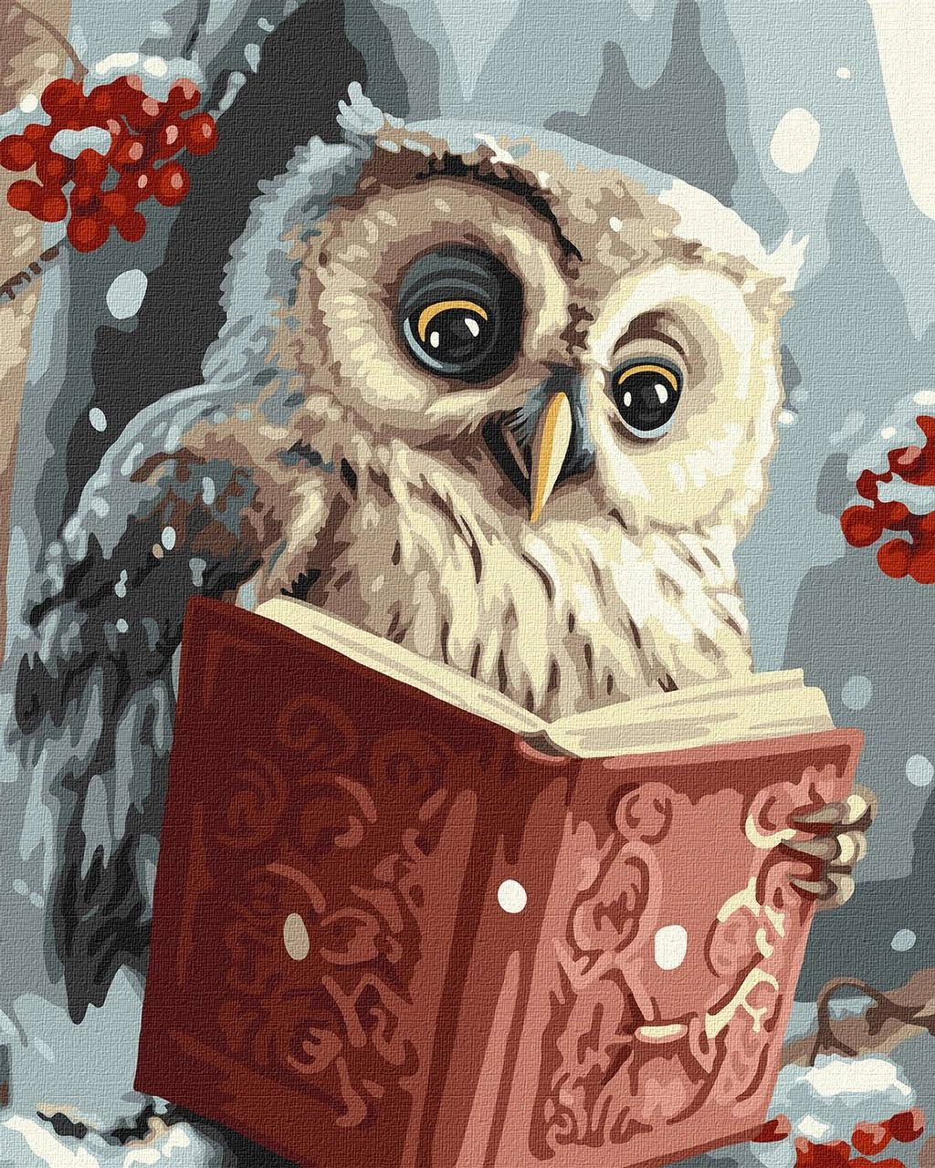 Картина по номерам Умная сова с книгой (40х50 см), бренду Идейка - KUBIX