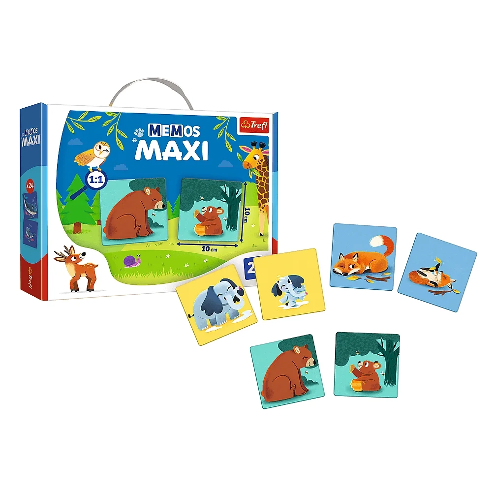 Мемос MAXI Родители и дети животных, бренду Trefl, для 1-2 гравців - 4 - KUBIX 