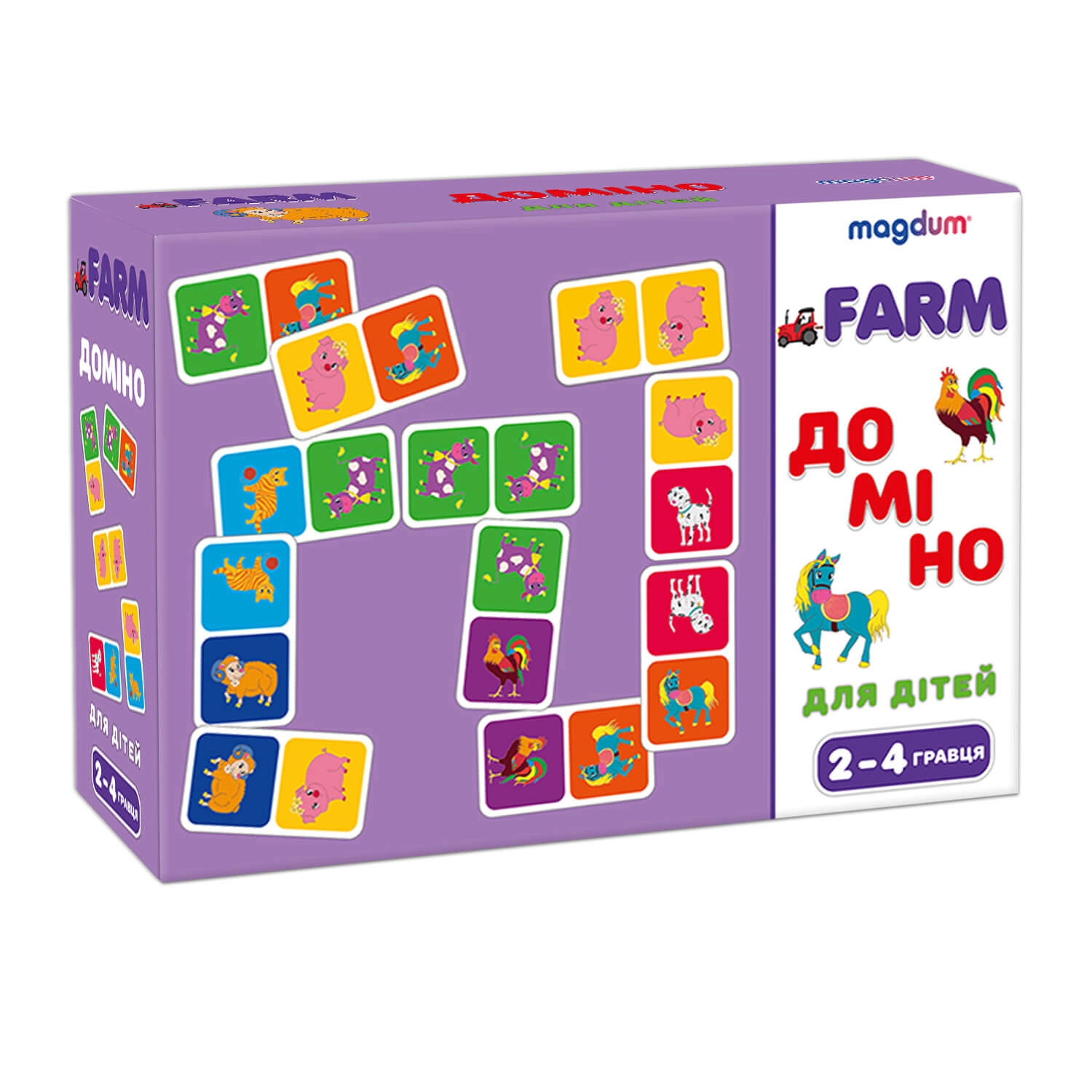 Настільна гра Доміно. Ферма, бренду Ludum (Magdum), для 2-4 гравців - KUBIX