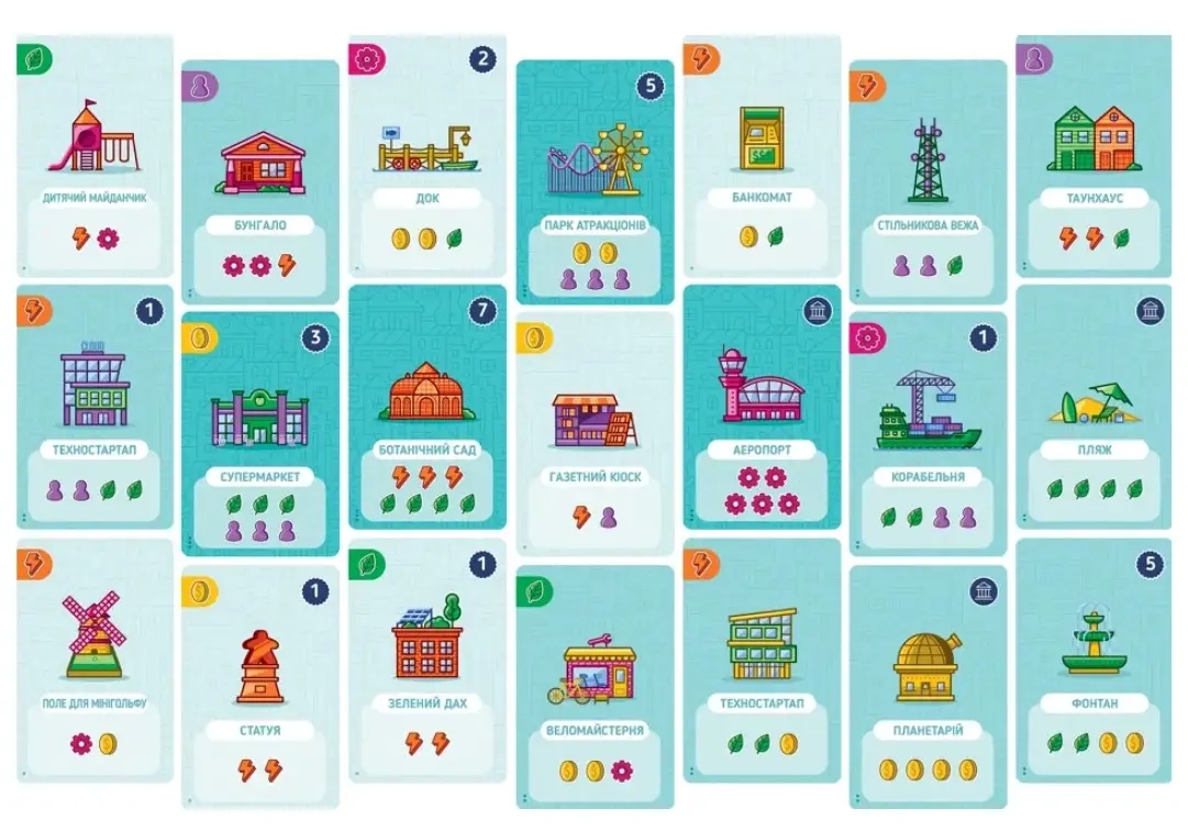 Настольная игра Карточный город (Point City), бренду Games 7Days, для 1-4 гравців, час гри < 30мин. - 5 - KUBIX 