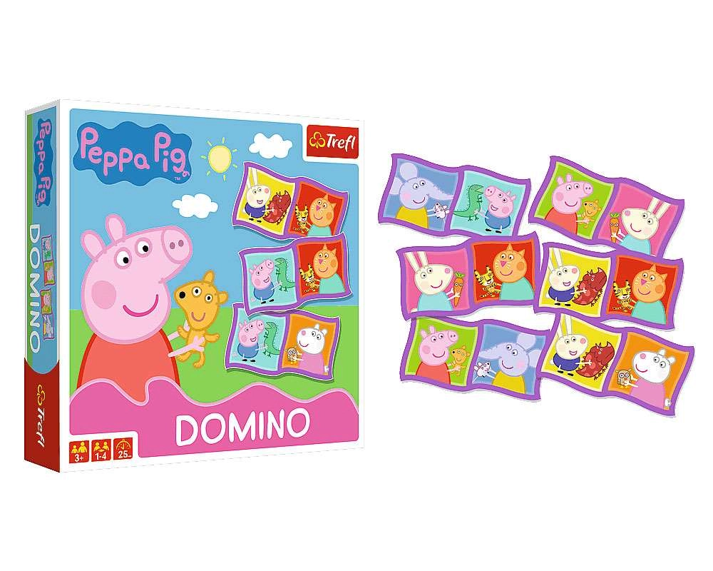 Настільна гра Доміно. Свинка Пепа (Peppa Pig), бренду Trefl, для 1-4 гравців, час гри < 30хв. - 3 - KUBIX 