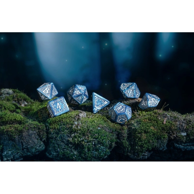 Набір кубиків Elvish Cobalt & Silver Dice Set - 4 - KUBIX 