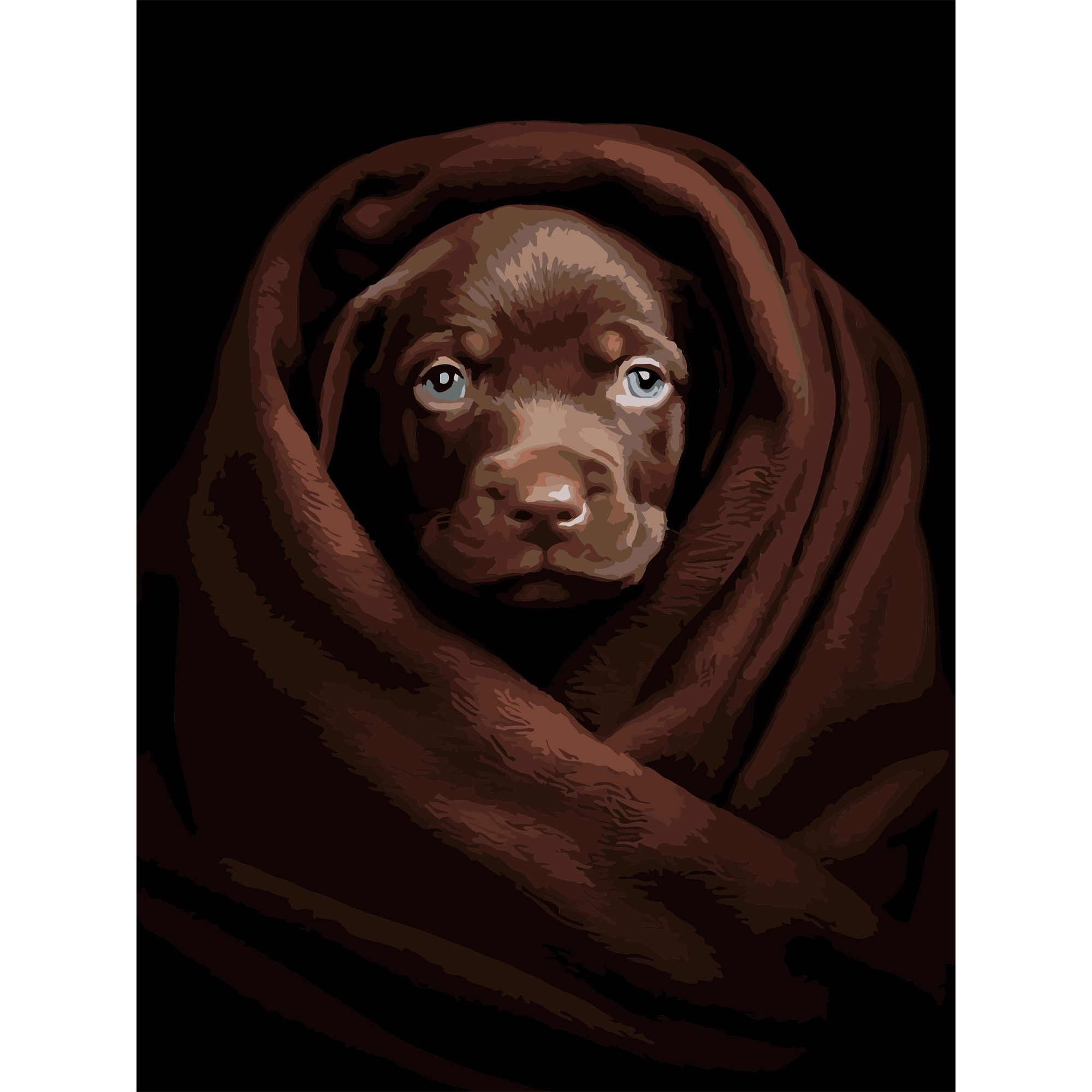 Картина по номерам Щенок в плоде (30х40 см), бренду Strateg - KUBIX