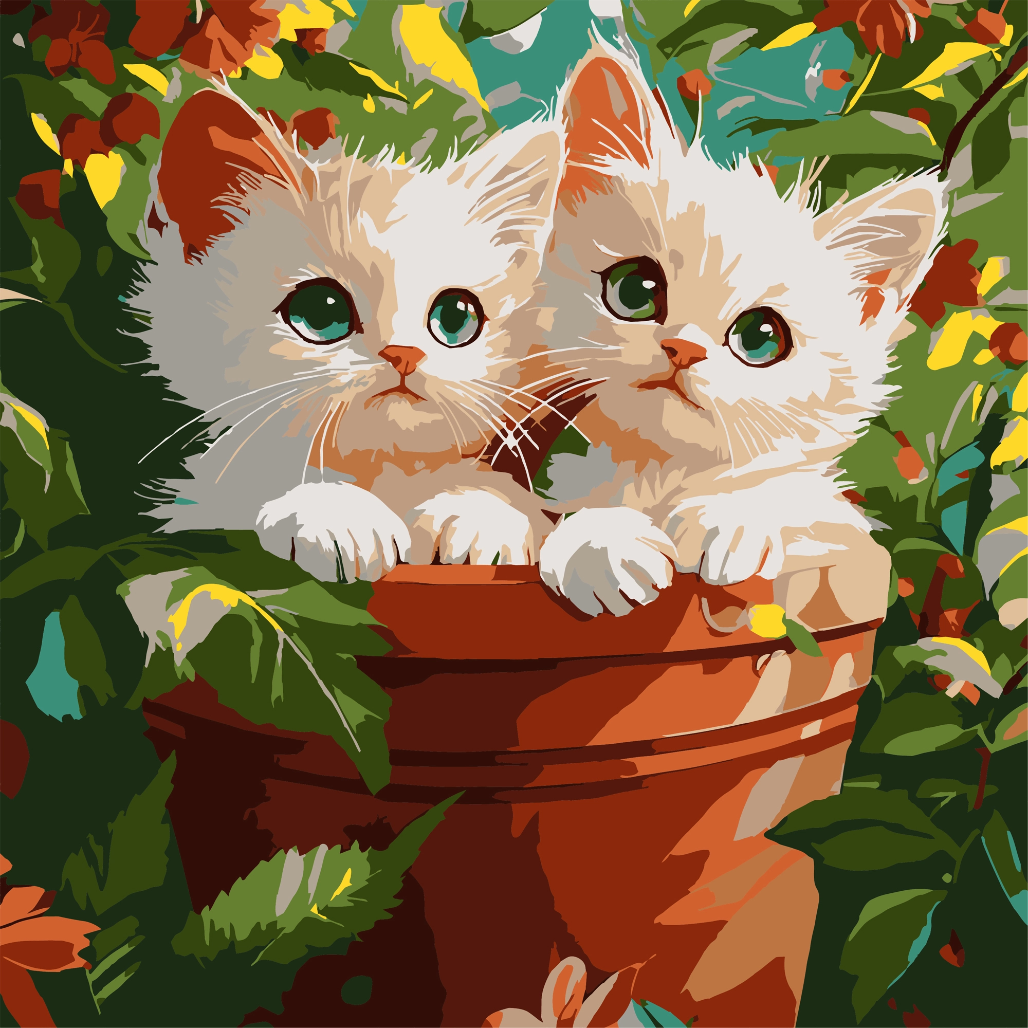 Картина по номерам Объятия котиков (30х30 см), бренду Strateg - KUBIX