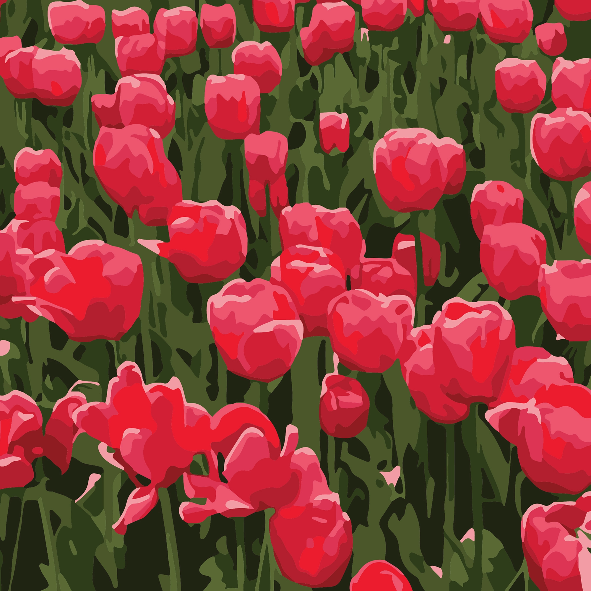 Картина за номерами Червоні тюльпани (20х20 см), бренду Strateg - KUBIX