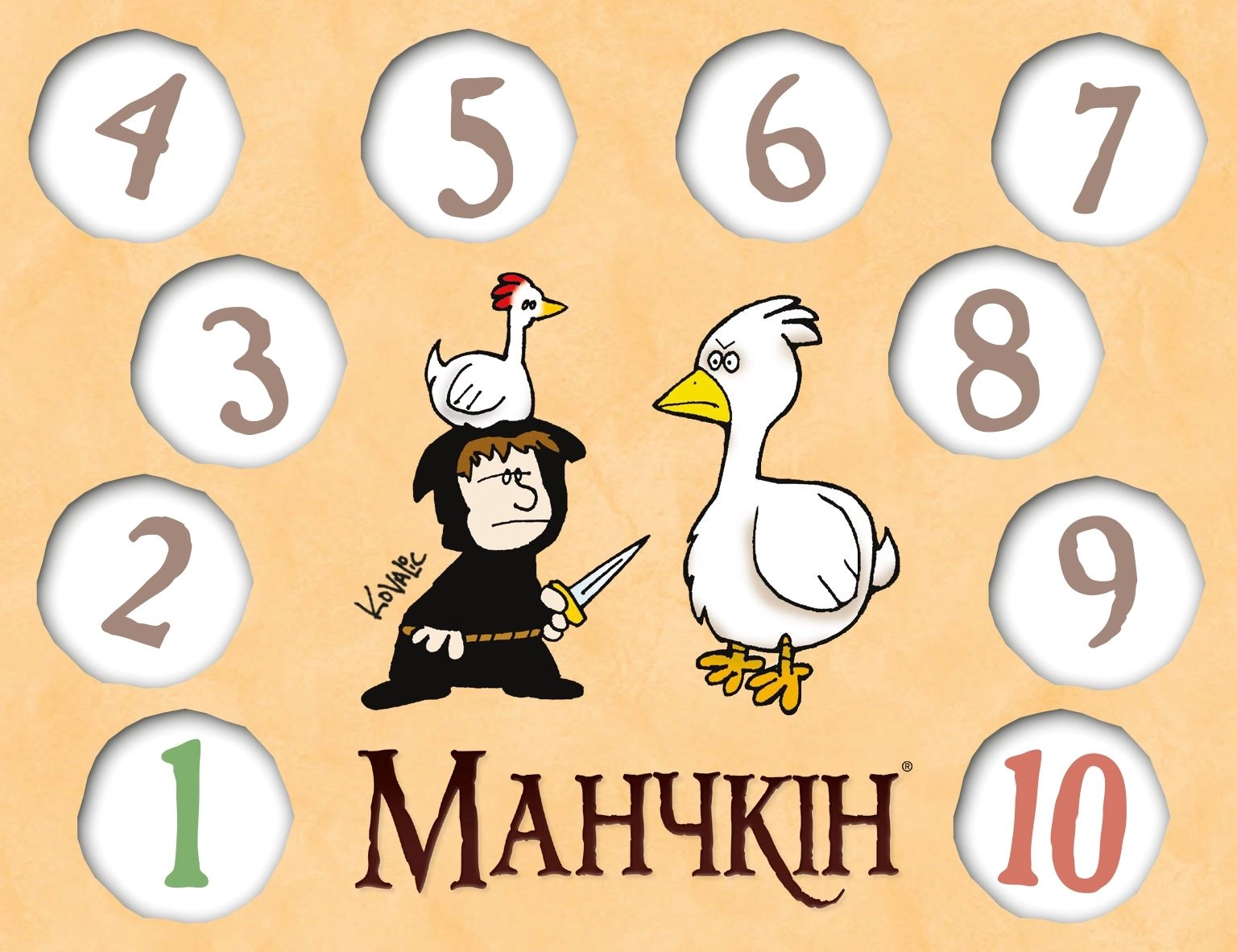 Настольная игра Манчкин. Набор счётчиков уровней, бренду Третья Планета - 6 - KUBIX 