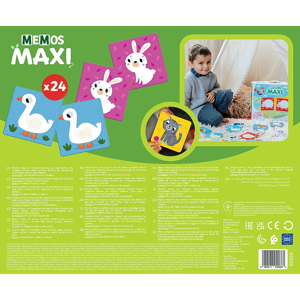 Настольная игра Мемос MAXI Ферма, бренду Trefl, для 1-2 гравців - 2 - KUBIX 
