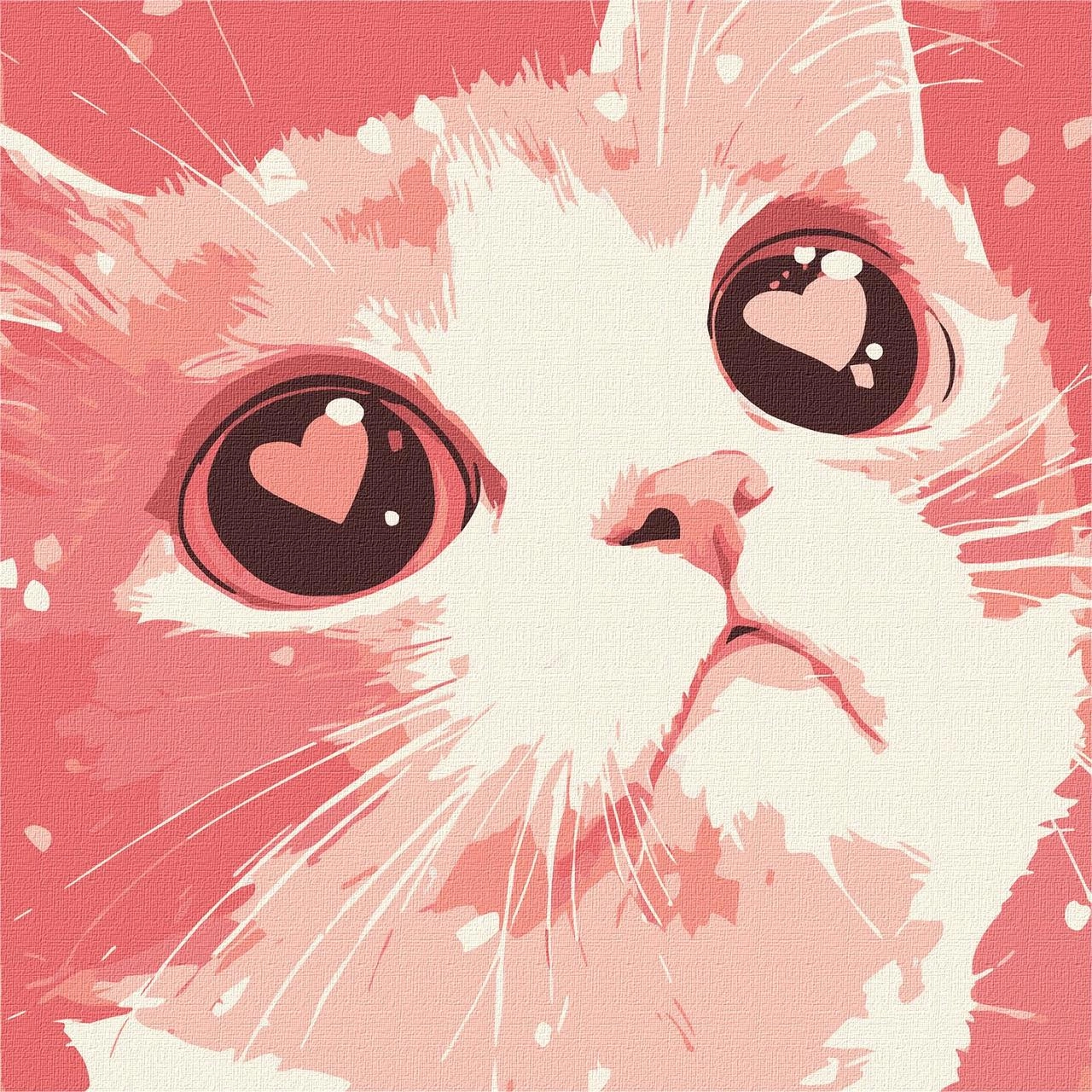 Картина по номерам Котик закоханий (30х30 см), бренду Ідейка - KUBIX