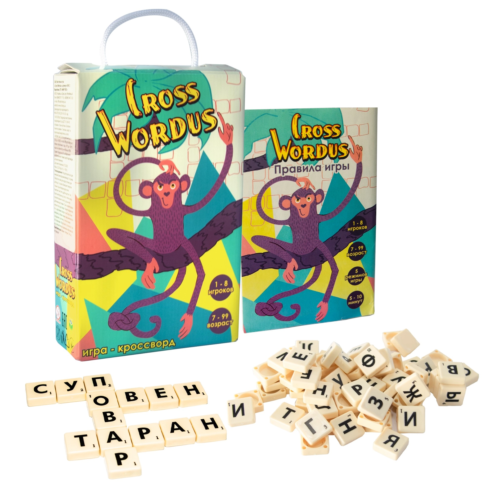Настольная игра Кросс Вордус (Cross Wordus) (RU), бренду Strateg, для 1-8 гравців, час гри < 30мин. - 2 - KUBIX 