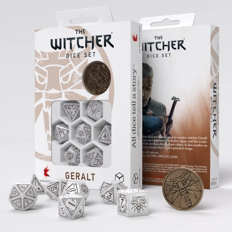 Набір кубиків The Witcher Dice Set. Geralt - The White Wolf Dice Set, бренду Q-Workshop - KUBIX