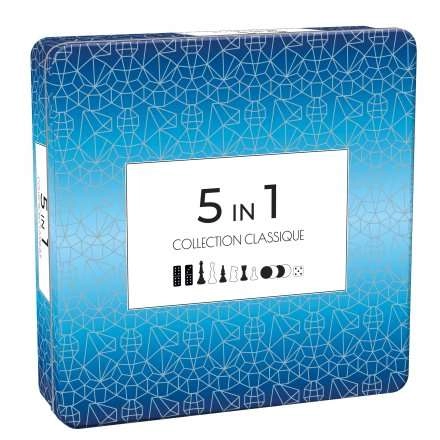 Настільна гра 5 в 1: шахи, нарди, доміно (5 in 1. Collection Classique), бренду Tactic, для 2-6 гравців, час гри < 30хв. - KUBIX