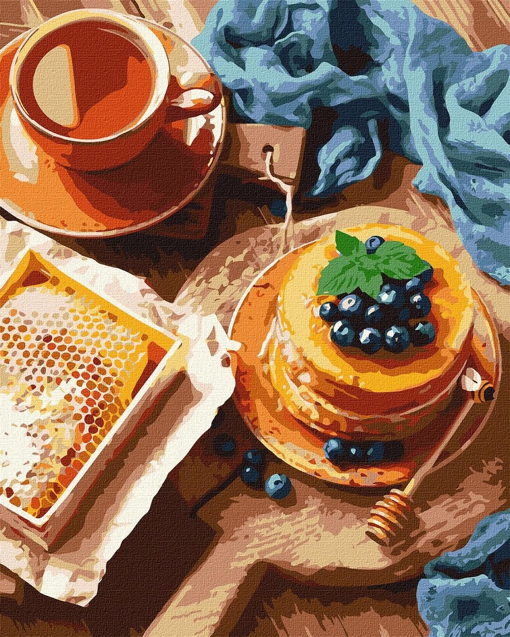 Картина за номерами Панкейки до чаю (40х50 см), бренду Ідейка - KUBIX