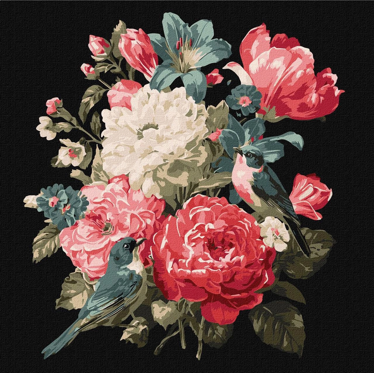 Картина по номерам Букет життя (30х30 см), бренду Ідейка - KUBIX