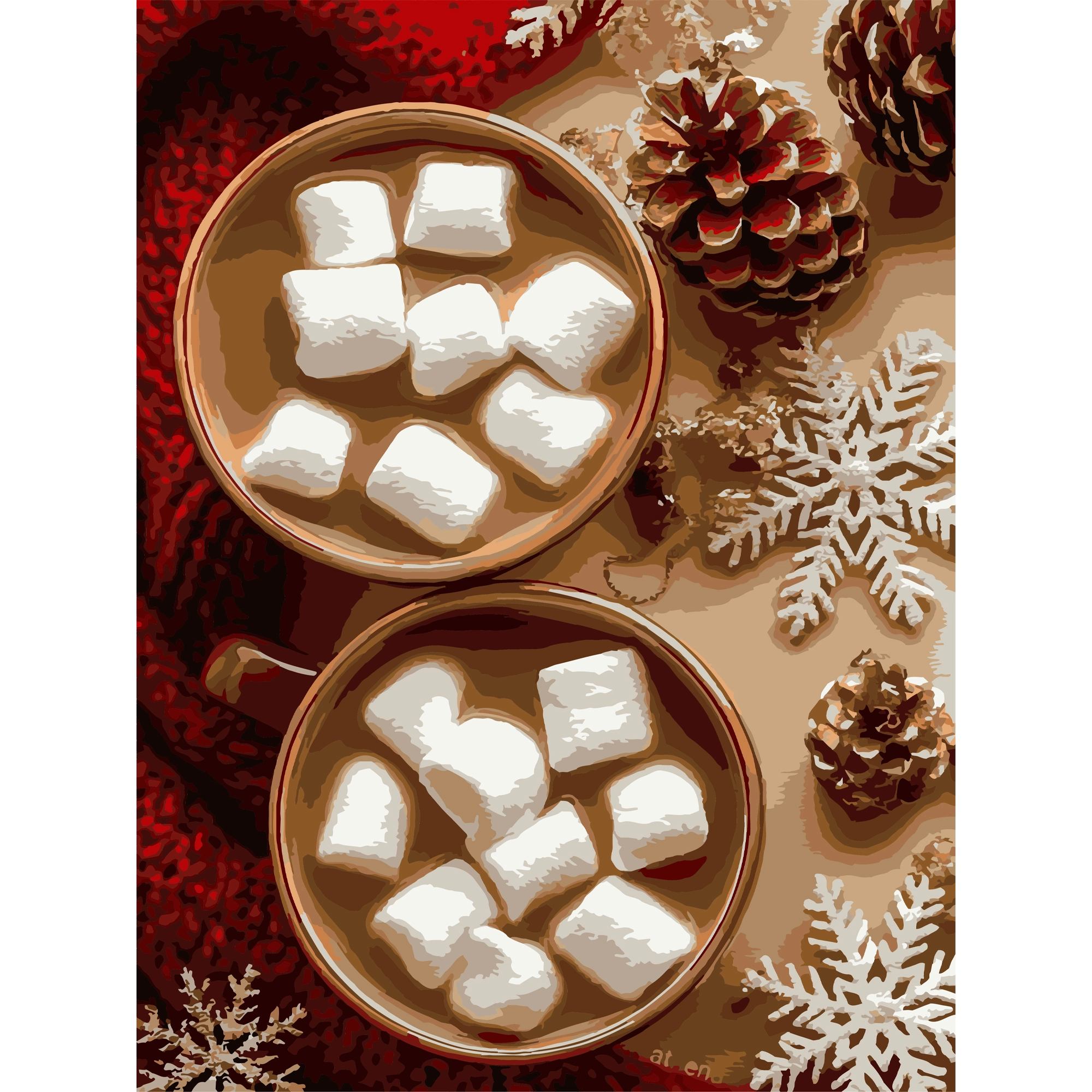 Картина за номерами Какао з маршмелоу (30х40 см), бренду Strateg - KUBIX