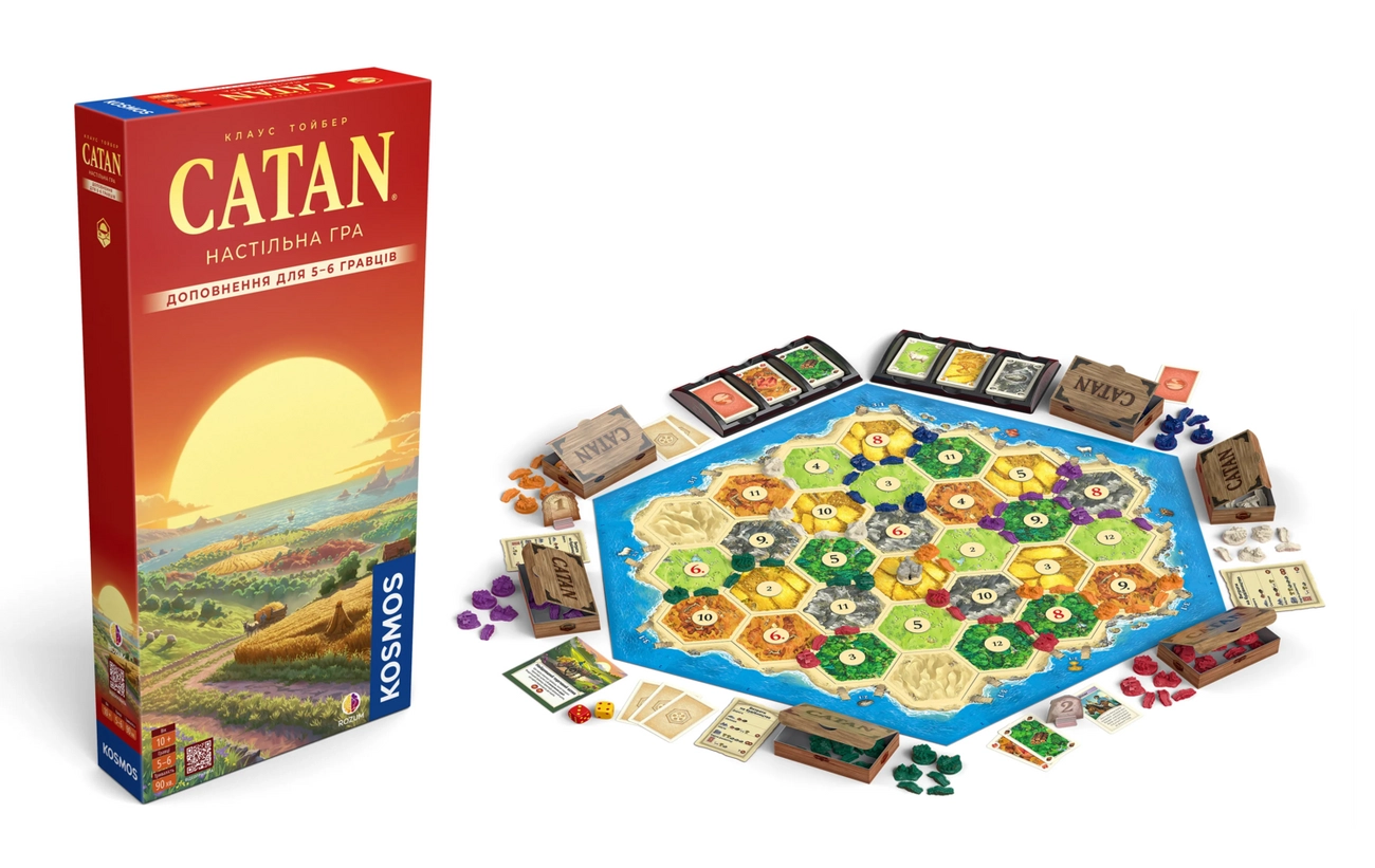 Настольная игра CATAN Дополнение для 5-6 игроков (Catan: 5-6 Player Extension), бренду Rozum, для 3-6 гравців, час гри > 60мин. - 6 - KUBIX 