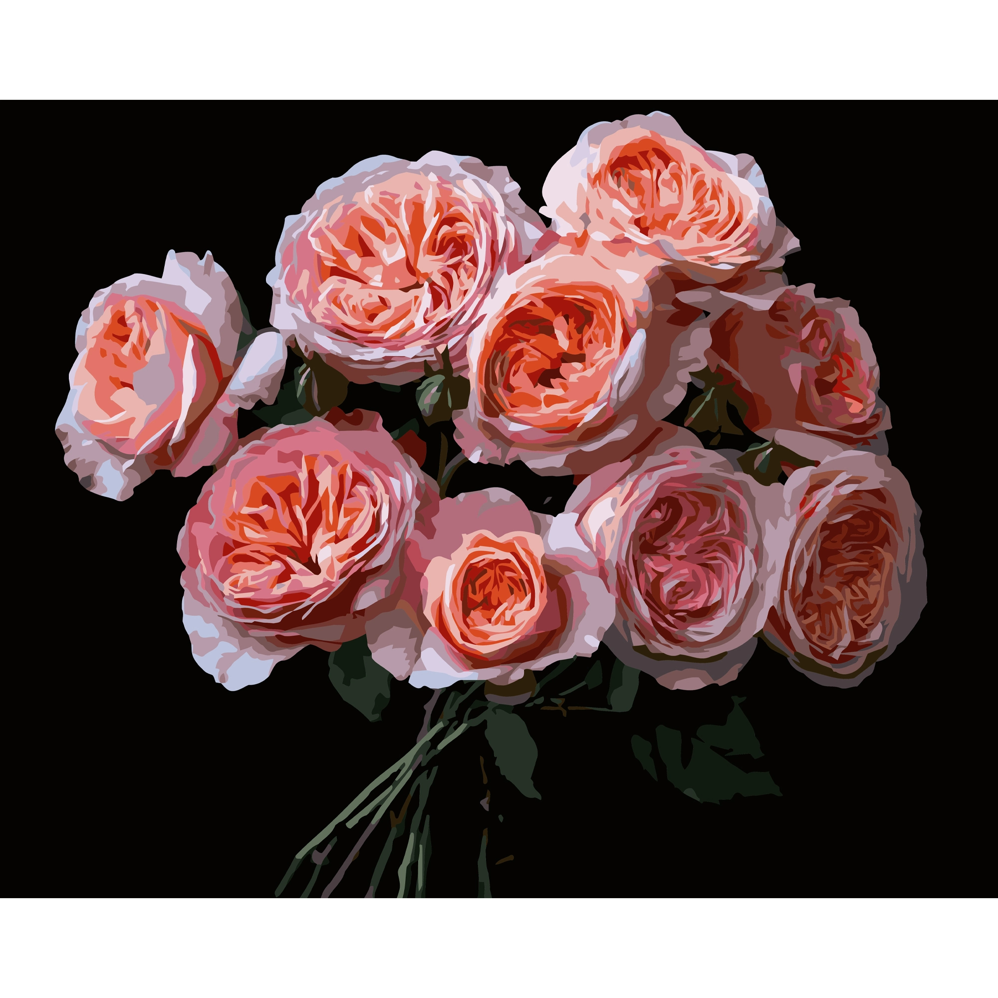 Картина по номерам Розовые цветы (40х50 см), бренду Strateg - KUBIX