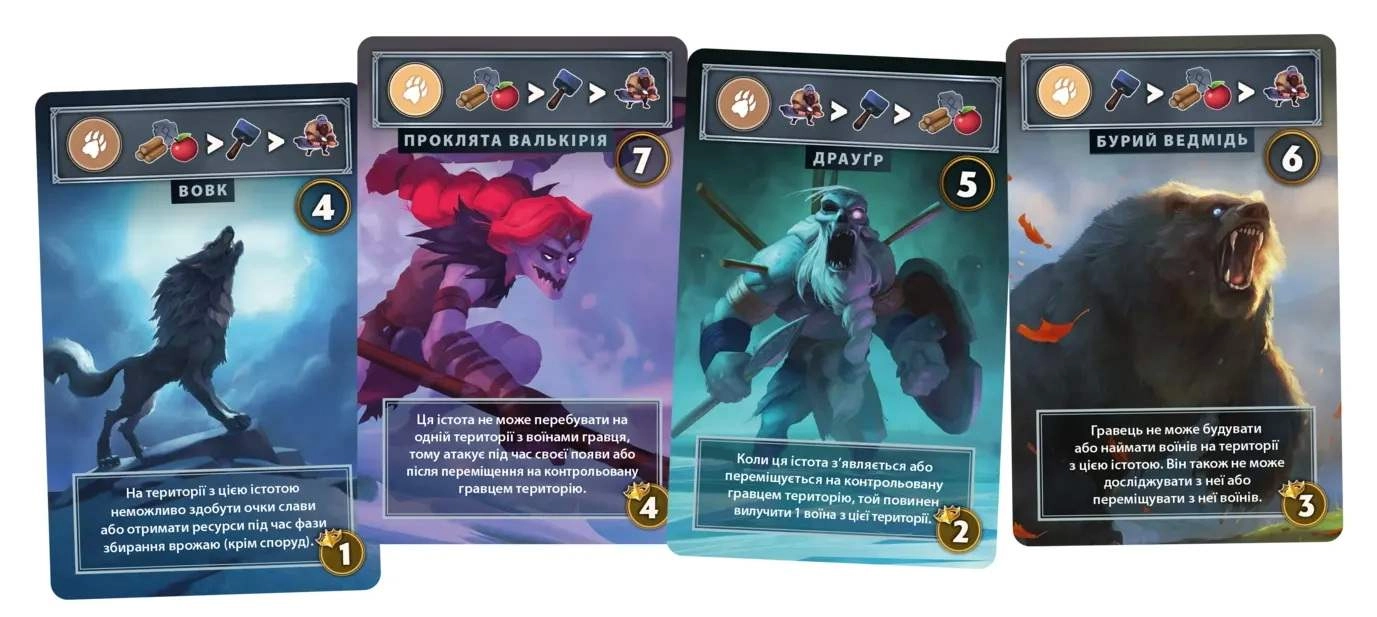 Настольная игра Нортгард. Неизведанные земли (Northgard: Uncharted Lands), бренду Geekach Games, для 2-5 гравців, час гри > 60мин. - 10 - KUBIX 