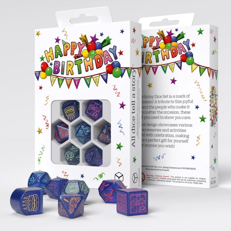 Набор кубиков Happy Birthday Dice Set: Streamers, бренду Q-Workshop - KUBIX