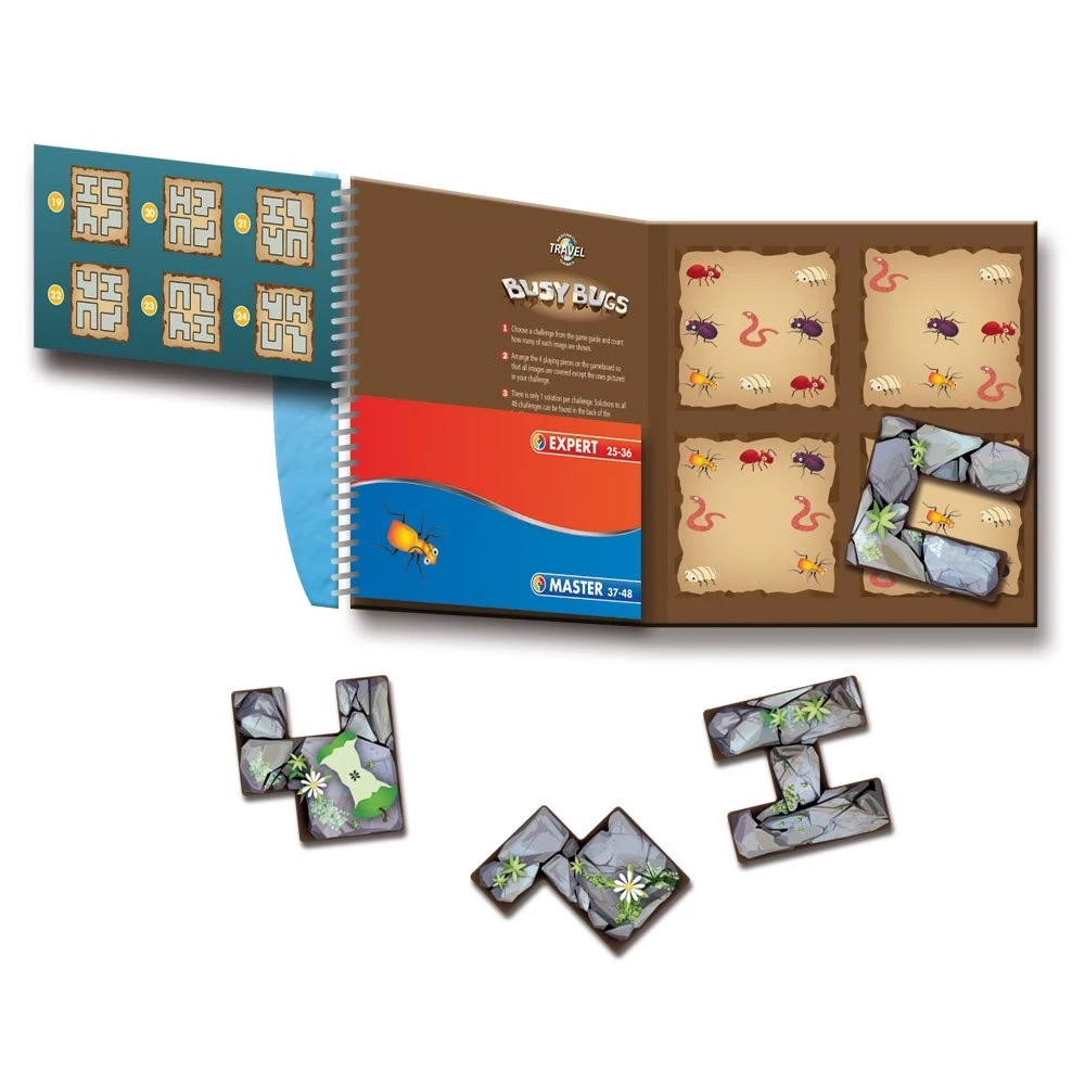 Настольная игра Хитрые жуки. Дорожная магнитная игра (Busy bugs. Road magnetic game), бренду Smart Games, для 1-1 гравців, час гри < 30мин. - 3 - KUBIX 