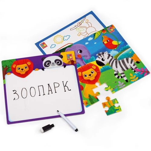 Настольная игра Набор 4 в 1. Зоопарк, бренду Vladi Toys, для 1-2 гравців - 3 - KUBIX 