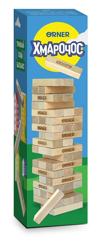 Настольная игра Хмарочос (Дженга), бренду ORNER, для 1-5 гравців, час гри < 30мин. - KUBIX