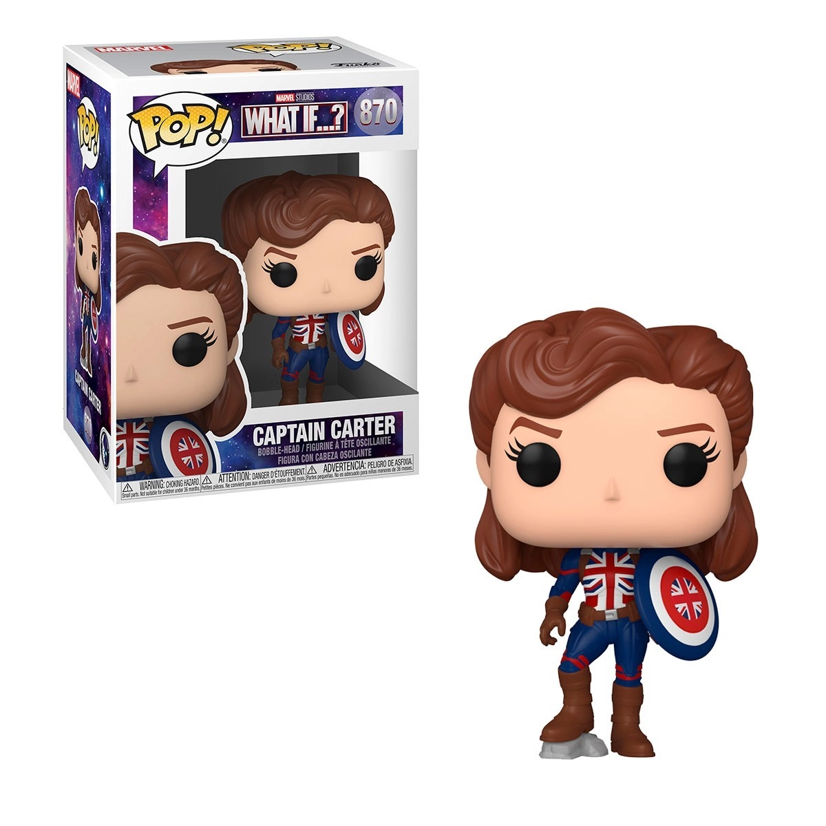 Игровая фигурка FUNKO POP! КАПИТАН КАРТЕР (Captain Carter) Marvel. What if...? #870, бренду Funko - 2 - KUBIX 