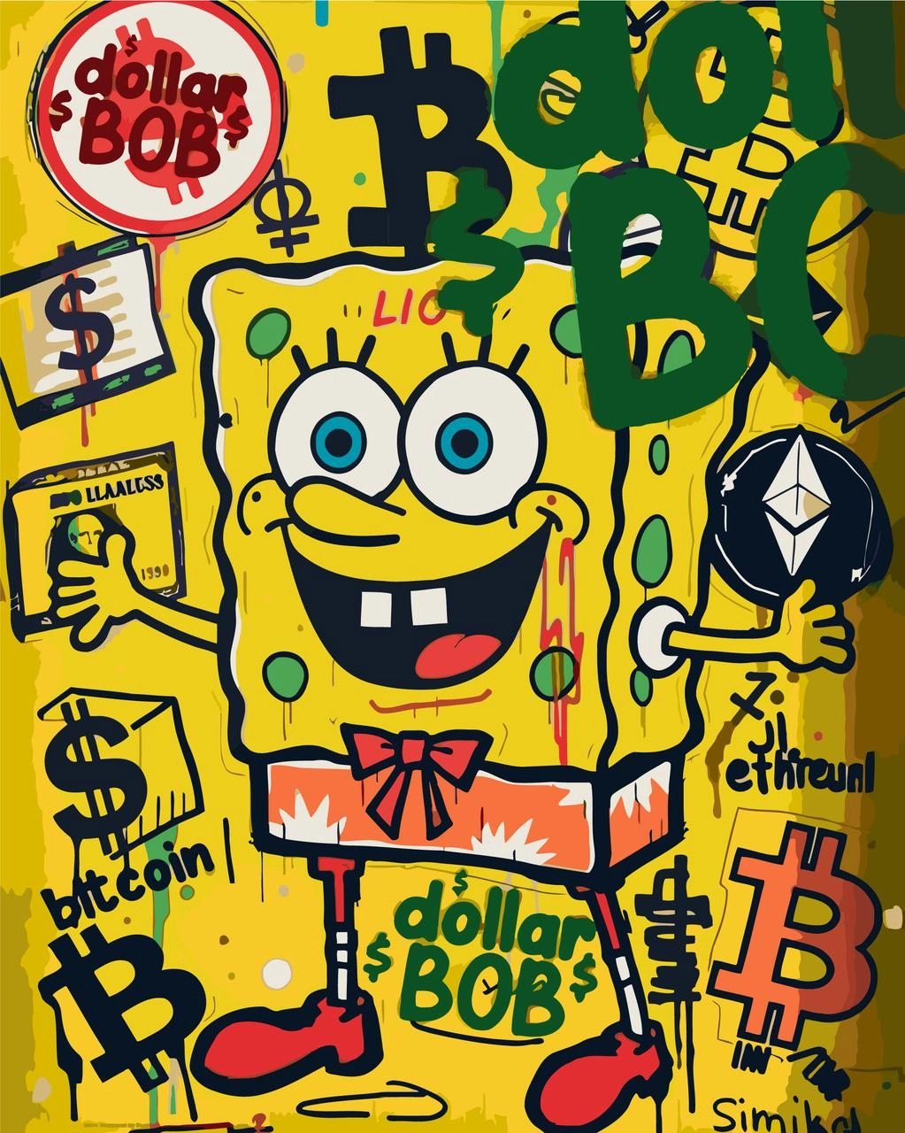 Картина по номерам Спанчбоб (40х50 см), бренду Origami - KUBIX